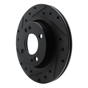 Dodge Attitude Brake Rotor (1) - Front Left - R1 Concepts - Drilled & Slotted - Black - `16-`25